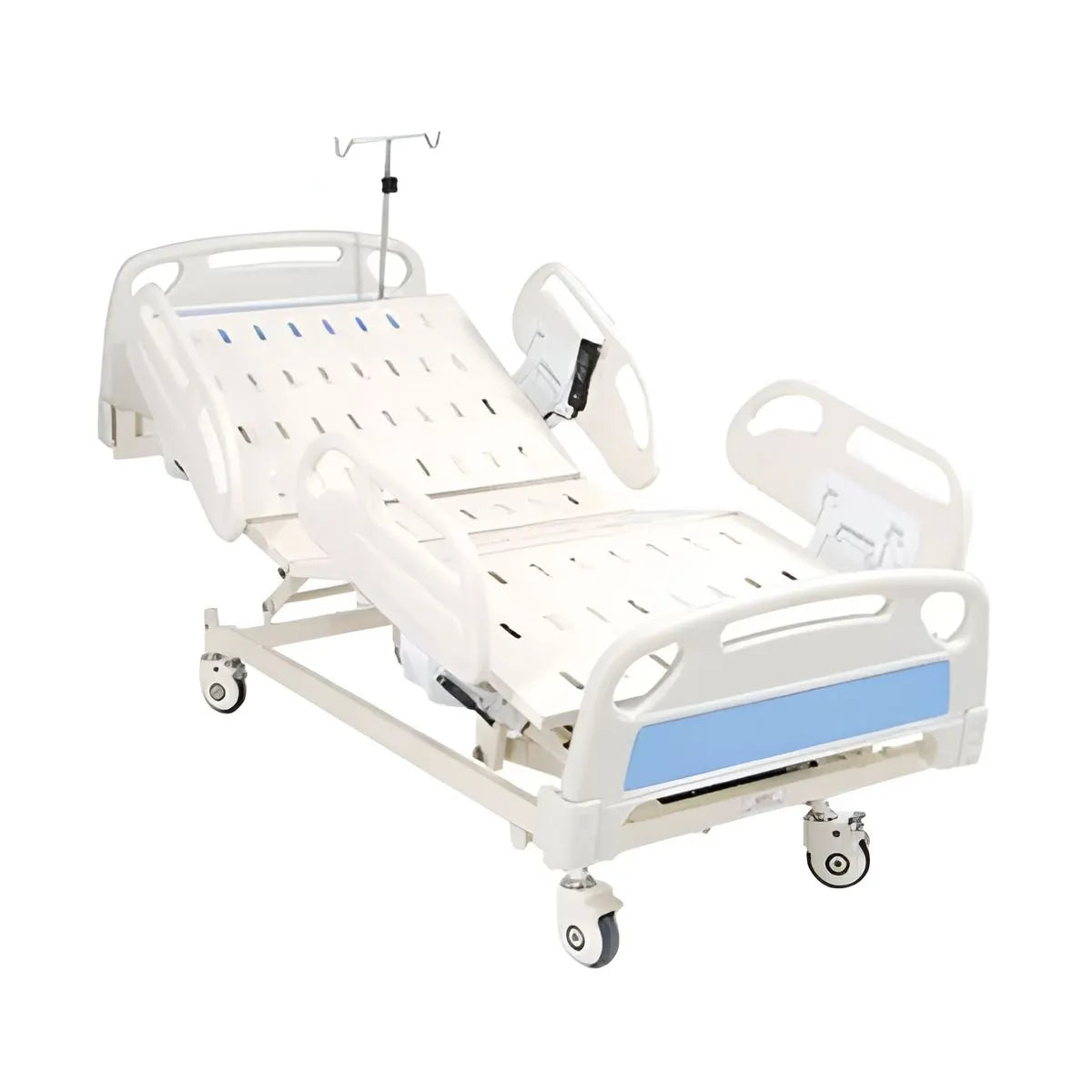 5 Function Electric ICU Hospital Bed with ABS Panels, ABS Side Rails, & Wheels (Mattress Option Available)