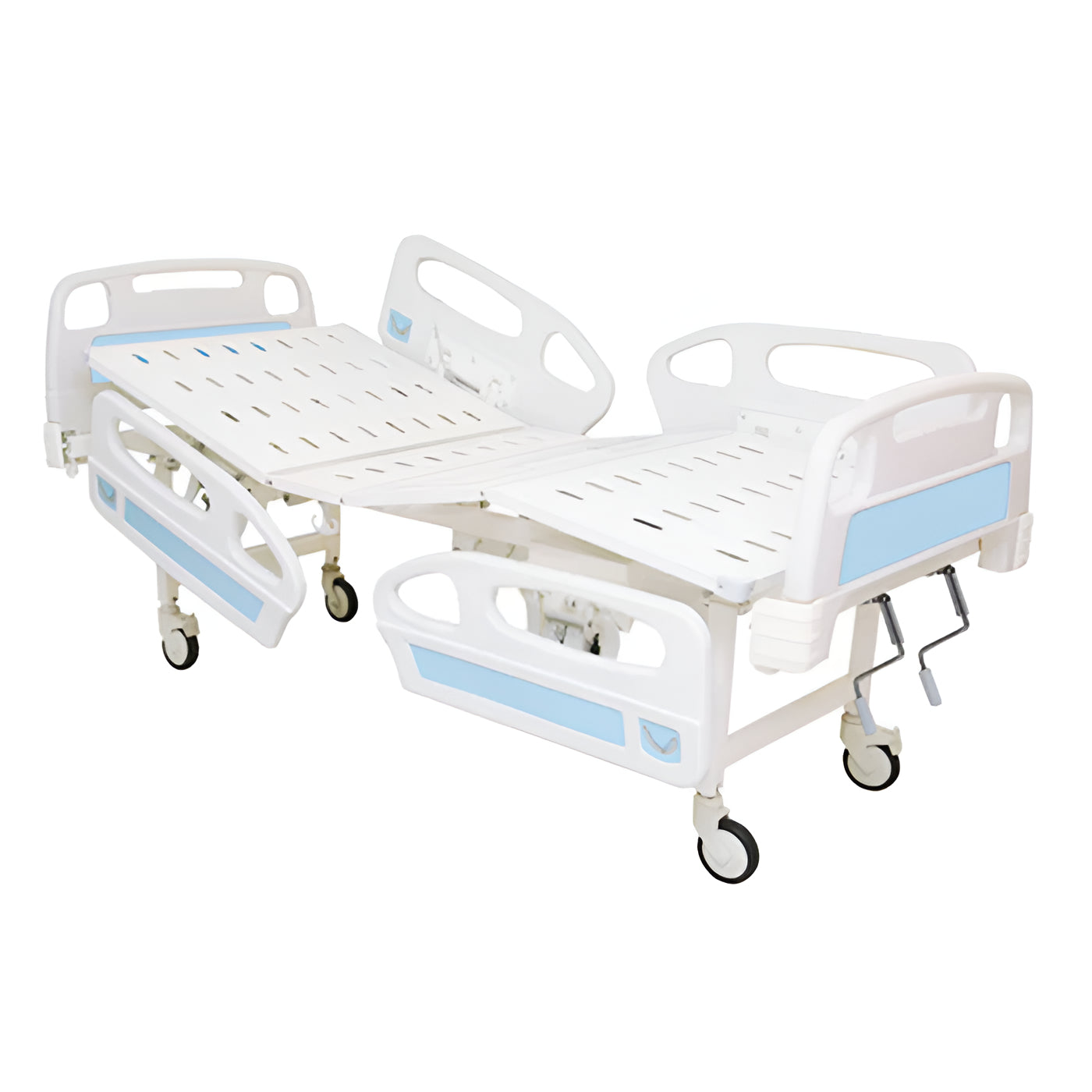 Full Fowler Mechanical Hospital Bed with ABS Panels, ABS Side Rails, and Wheels (Mattress Option Available)